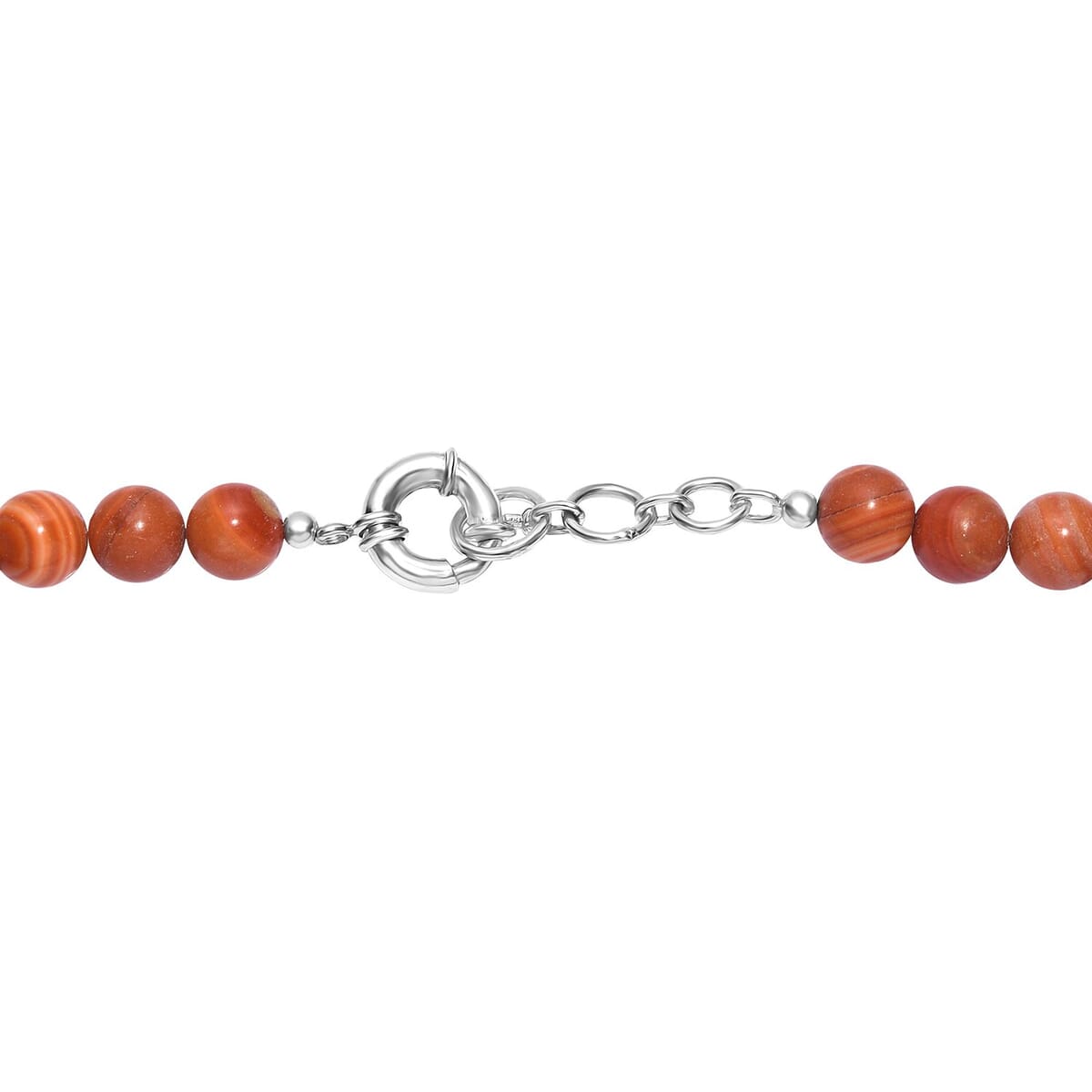 Red Jasper 300.00 ctw Beaded Necklace in Platinum Bond 18 Inches image number 4