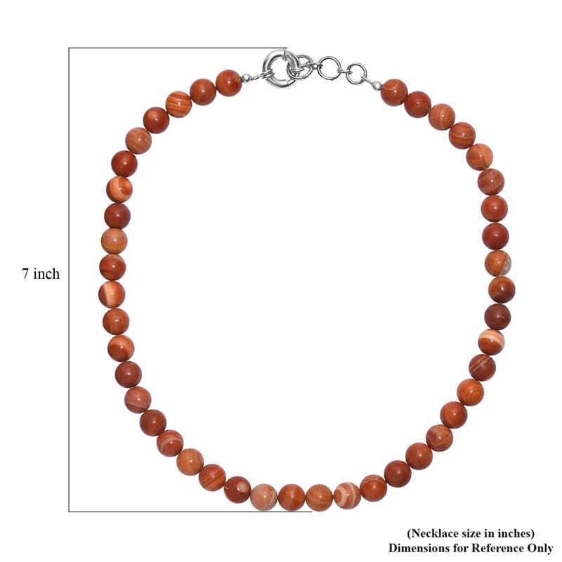 Red Jasper 300.00 ctw Beaded Necklace in Platinum Bond 18 Inches