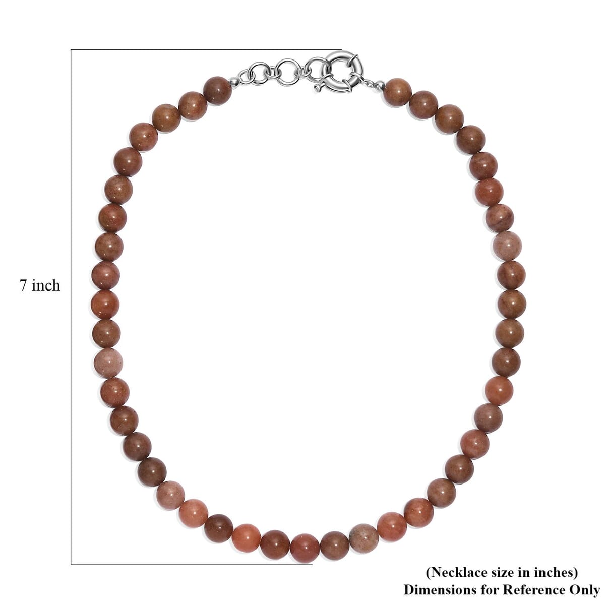 Peach Sunstone 300.00 ctw Beaded Necklace in Platinum Bond 18 Inches image number 5