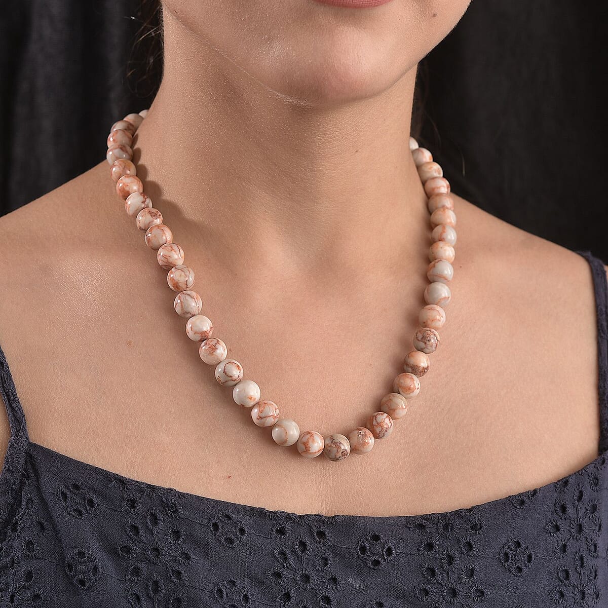 Picasso Jasper 300.00 ctw Beaded Necklace in Platinum Bond 18 Inches image number 2