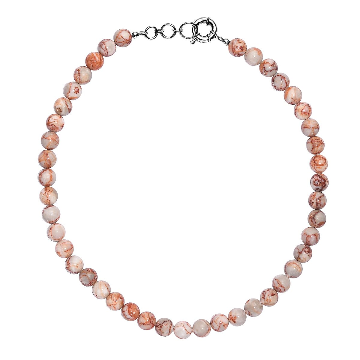 Picasso Jasper 300.00 ctw Beaded Necklace in Platinum Bond 18 Inches image number 3