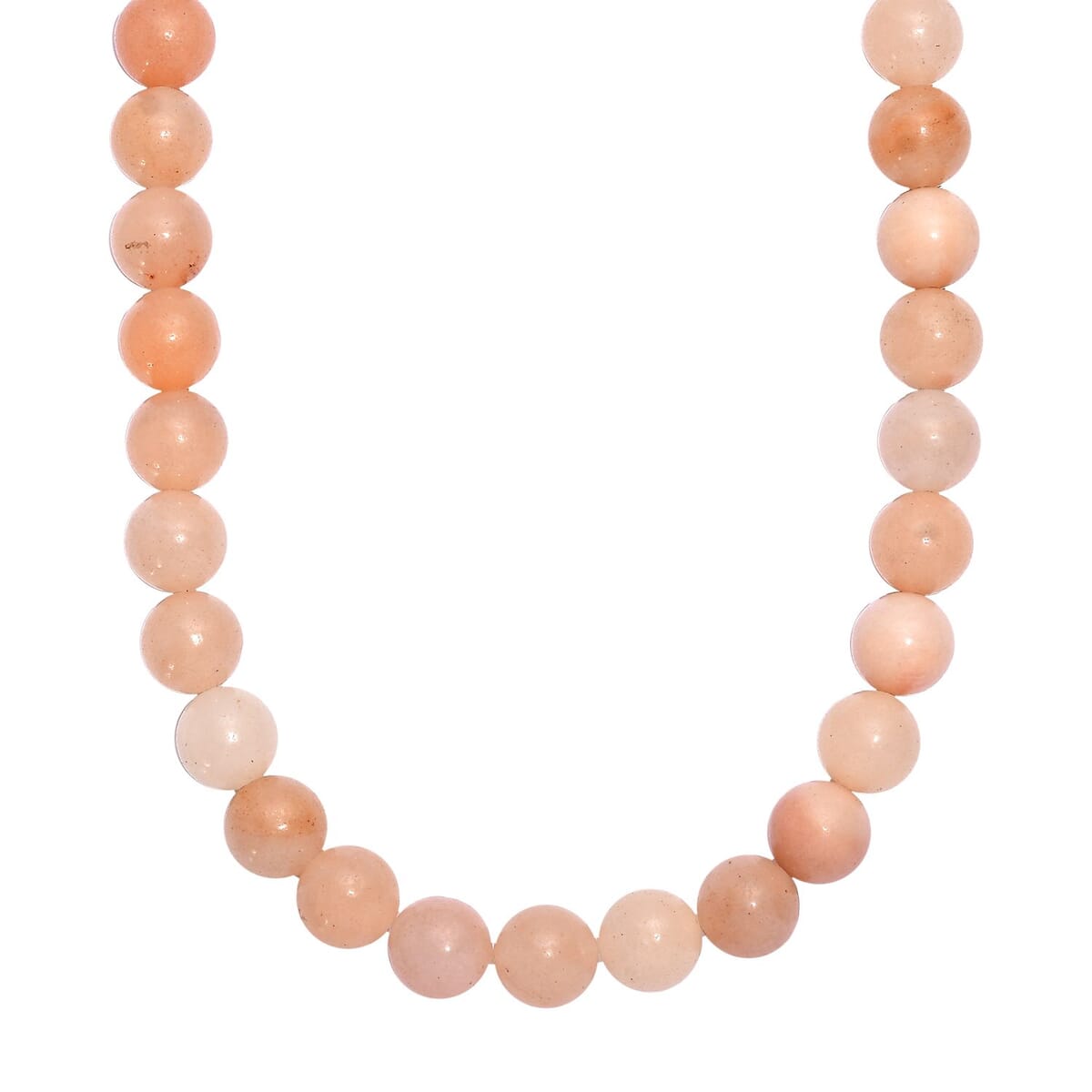 Peach Moonstone 300.00 ctw Beaded Necklace in Platinum Bond 18 Inches image number 0