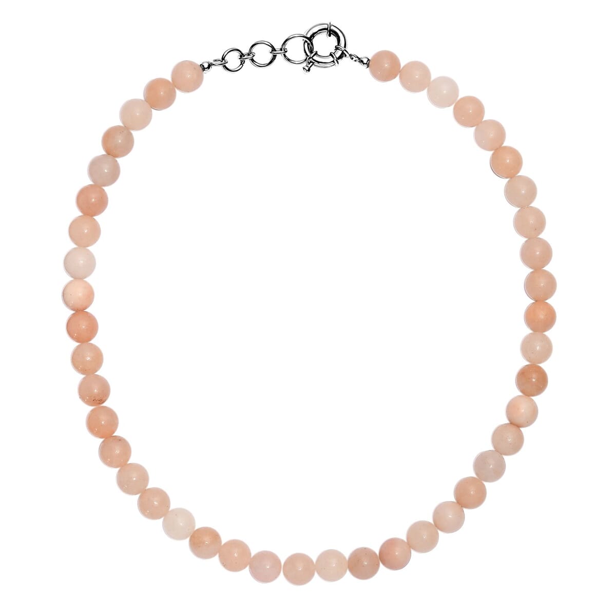 Peach Moonstone 300.00 ctw Beaded Necklace in Platinum Bond 18 Inches image number 3