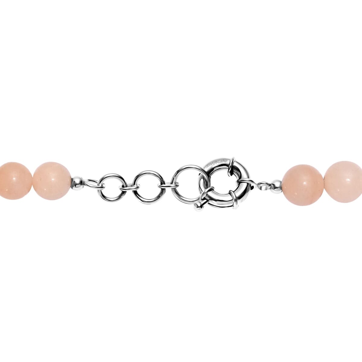 Peach Moonstone 300.00 ctw Beaded Necklace in Platinum Bond 18 Inches image number 4