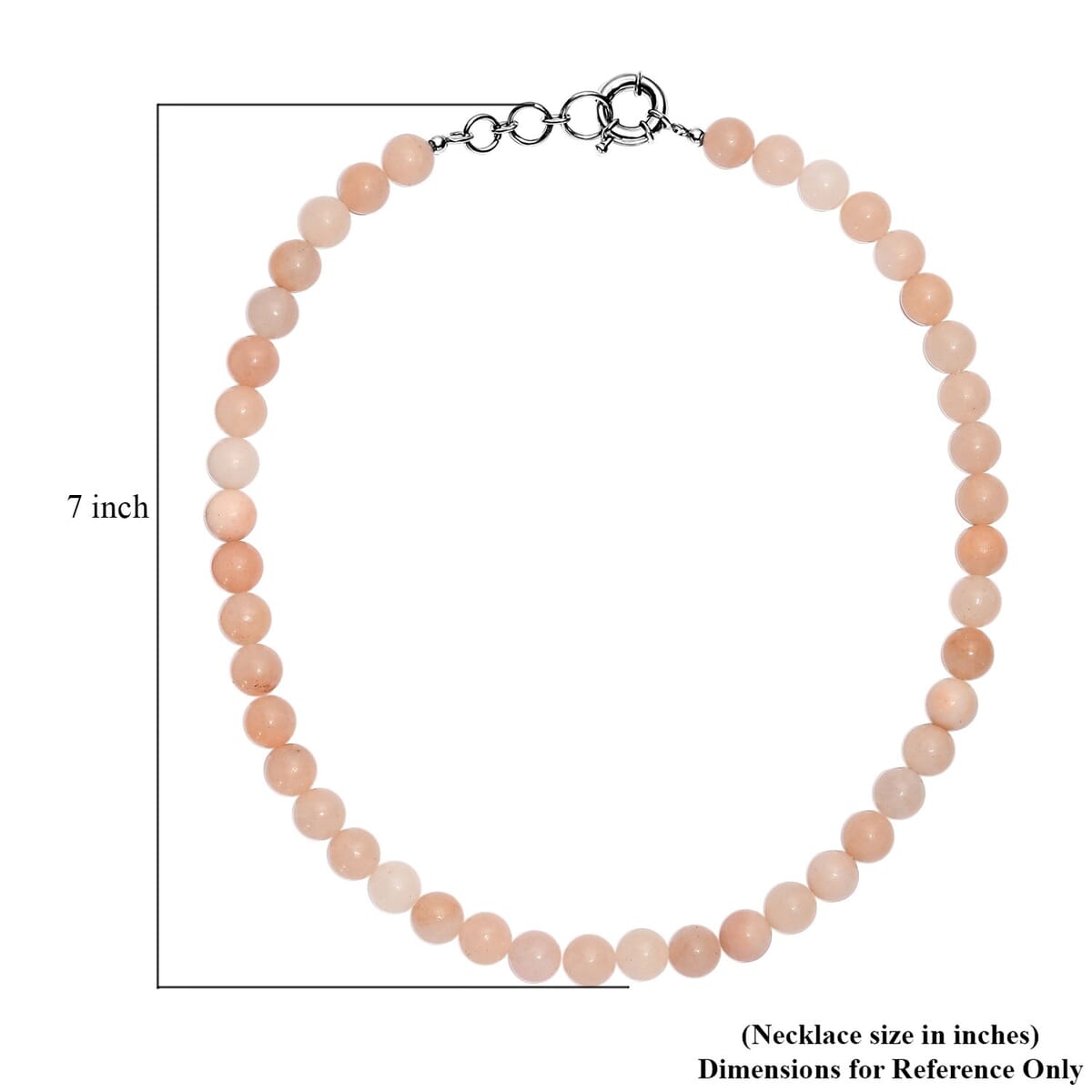Peach Moonstone 300.00 ctw Beaded Necklace in Platinum Bond 18 Inches image number 5