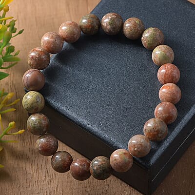 Unakite 150.00 ctw Beaded Stretch Bracelet