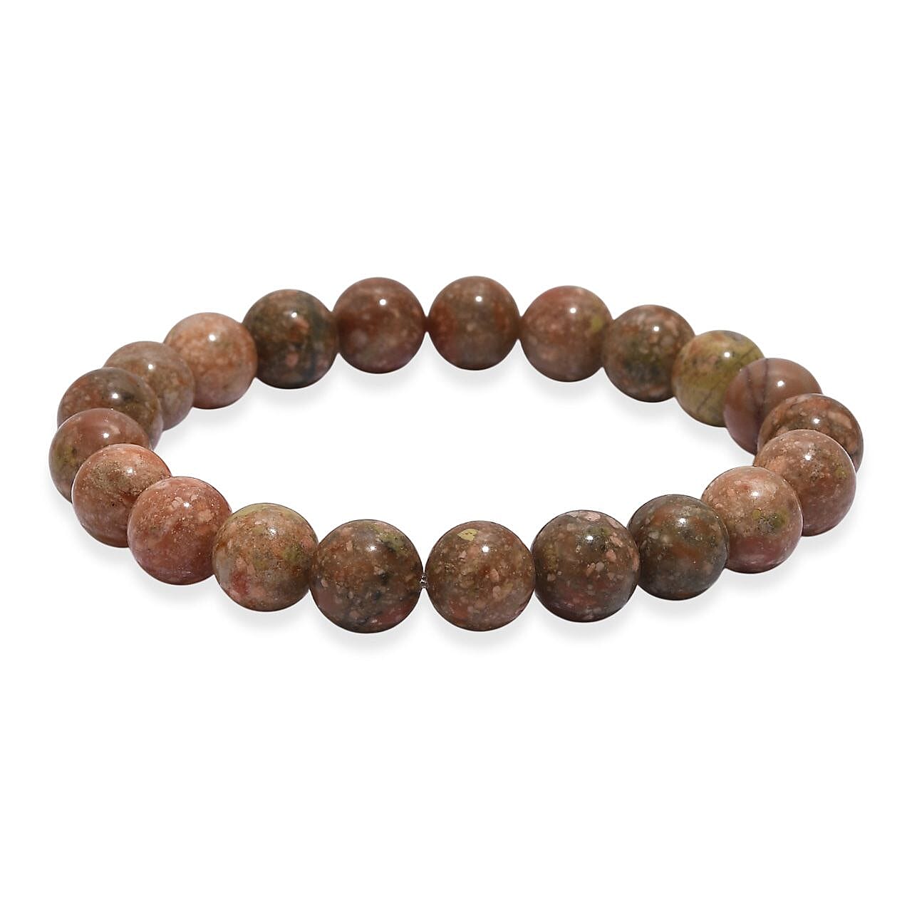 Unakite 150.00 ctw Beaded Stretch Bracelet
