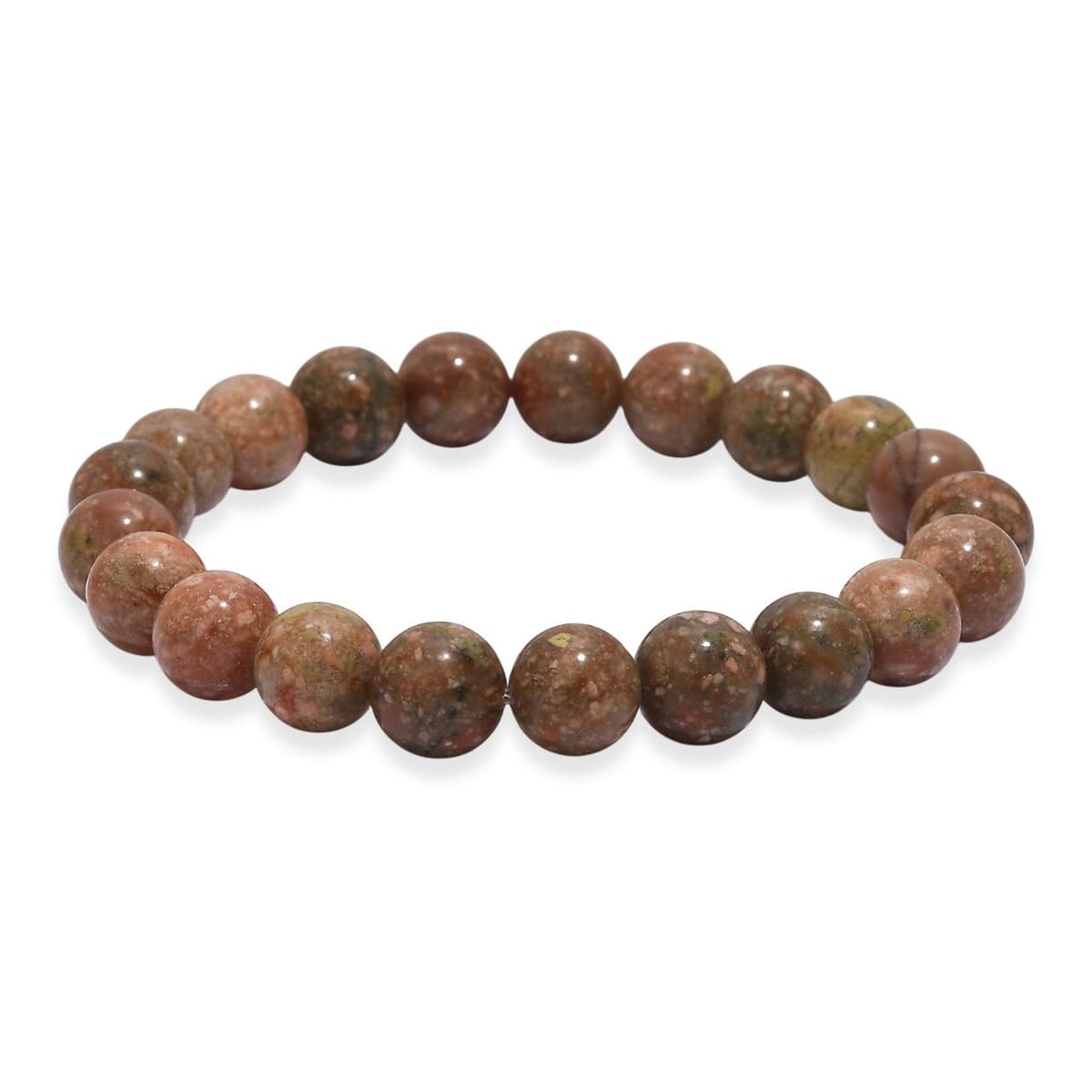 Unakite 150.00 ctw Beaded Stretch Bracelet image number 3