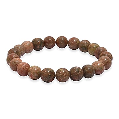 Unakite 150.00 ctw Beaded Stretch Bracelet