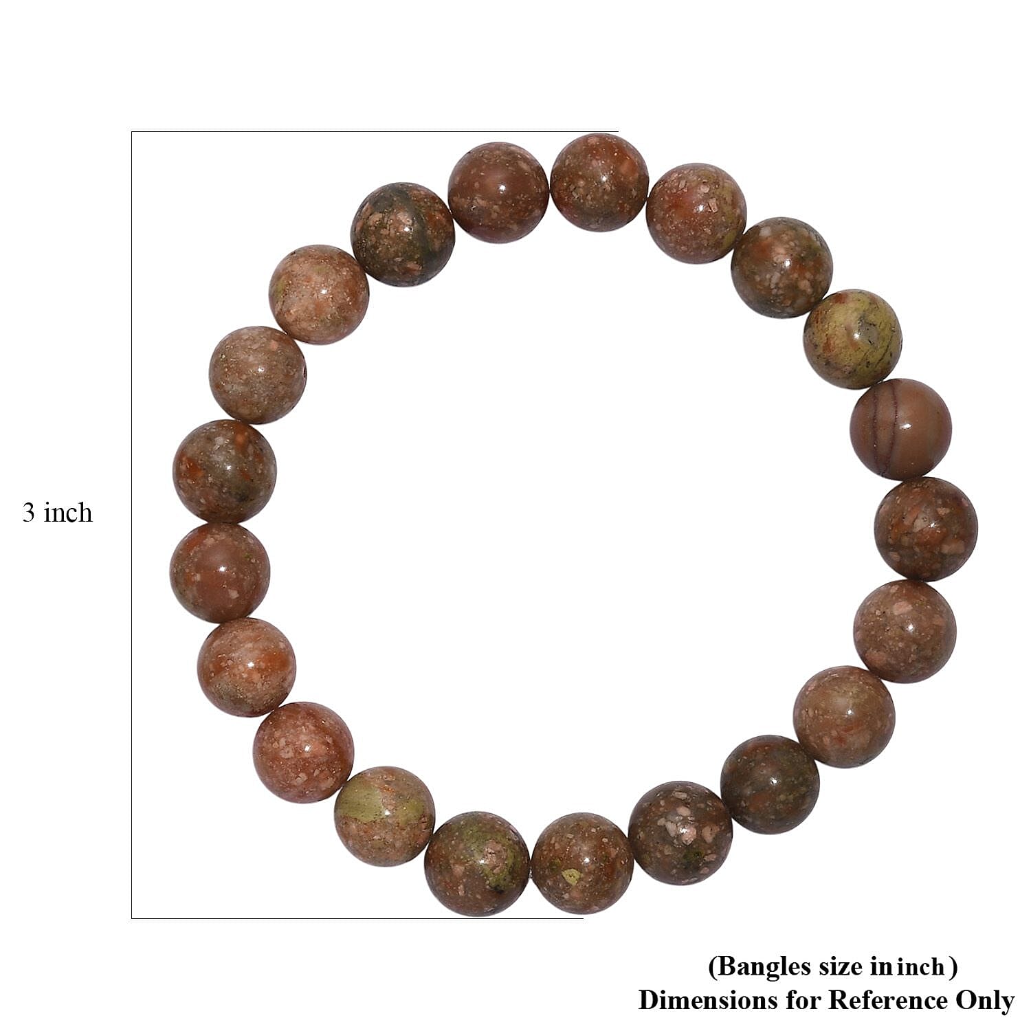 Unakite 150.00 ctw Beaded Stretch Bracelet