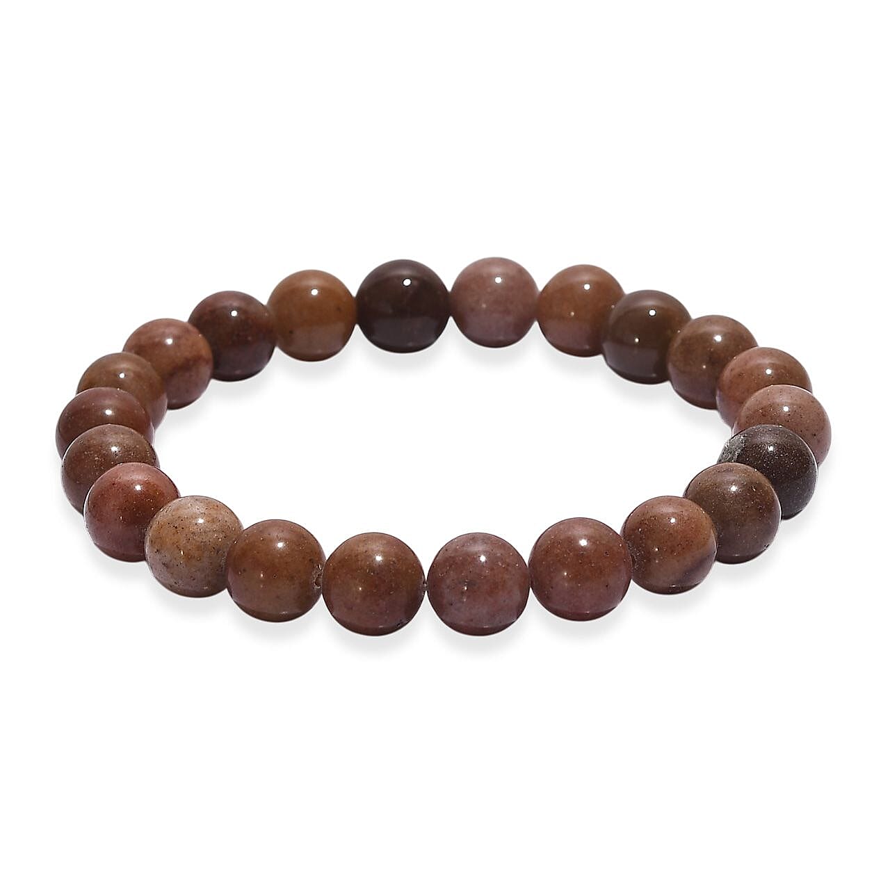 Peach Sunstone 150.00 ctw Beaded Stretch Bracelet