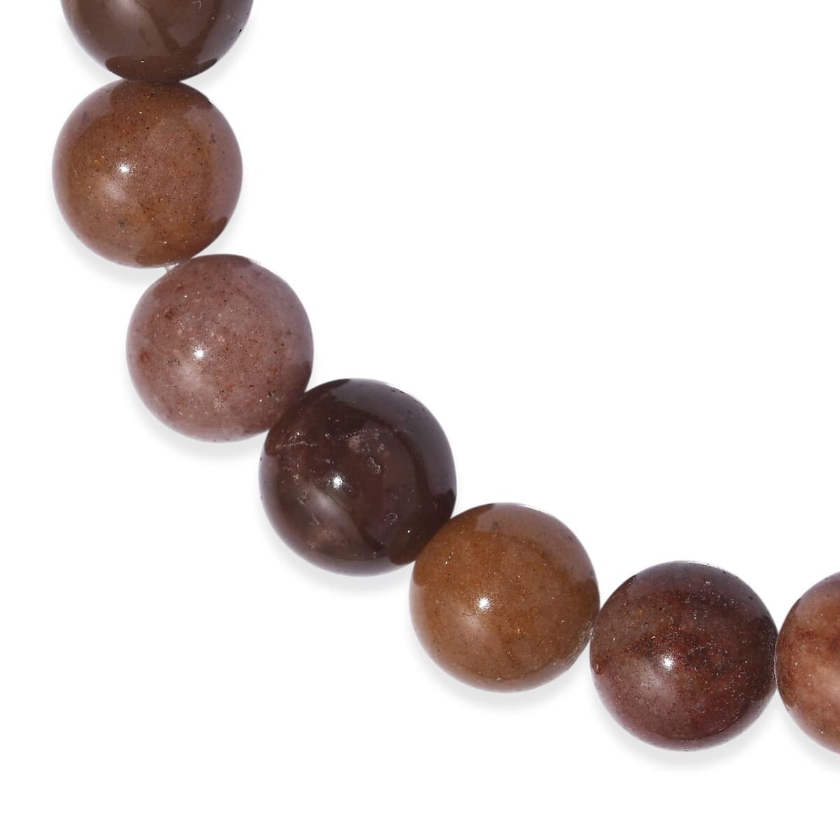 Peach Sunstone 150.00 ctw Beaded Stretch Bracelet image number 4