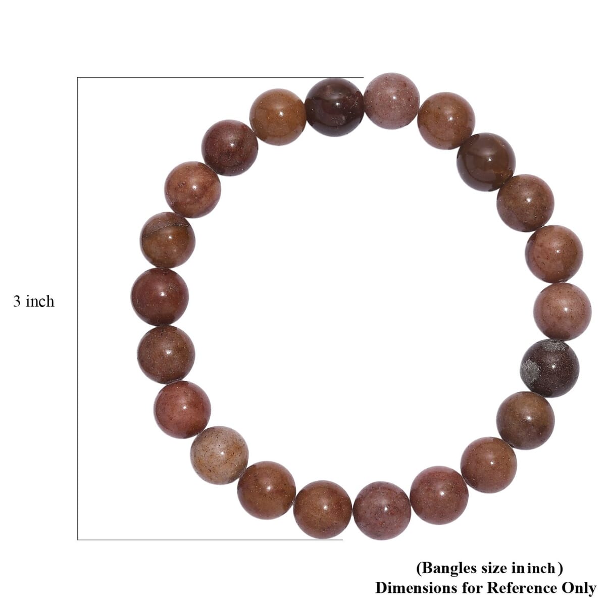 Peach Sunstone 150.00 ctw Beaded Stretch Bracelet image number 5