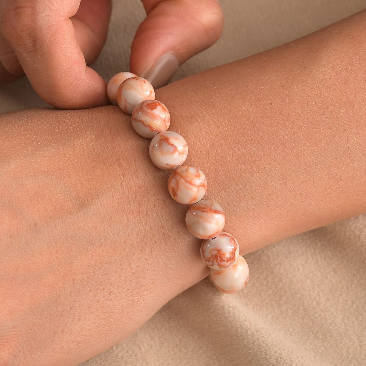 Picasso Jasper 150.00 ctw Beaded Stretch Bracelet image number 2