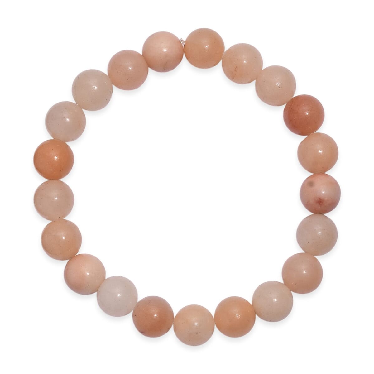 Peach Moonstone 150.00 ctw Beaded Stretch Bracelet image number 0