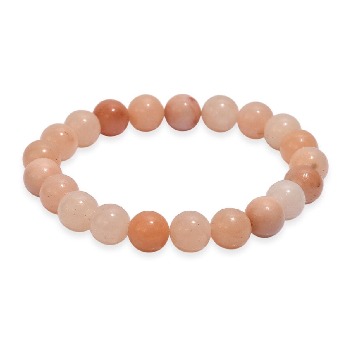 Peach Moonstone 150.00 ctw Beaded Stretch Bracelet image number 3