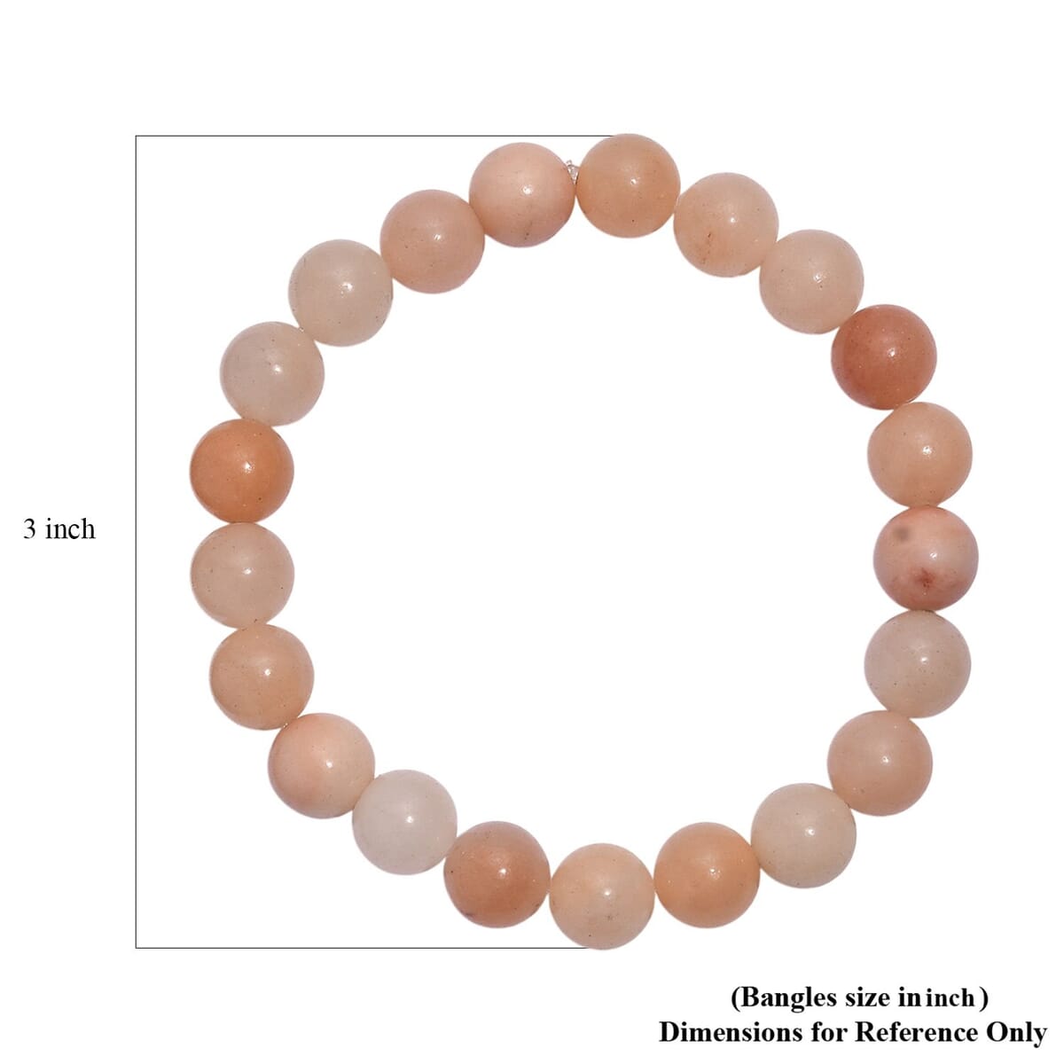 Peach Moonstone 150.00 ctw Beaded Stretch Bracelet image number 5