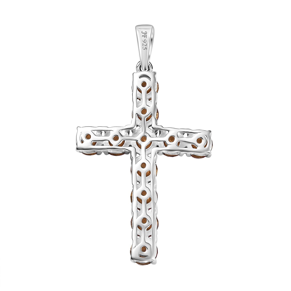 J Francis Embellished with Fuchsia Crystal by Swarovski Cross Pendant in Sterling Silver image number 4