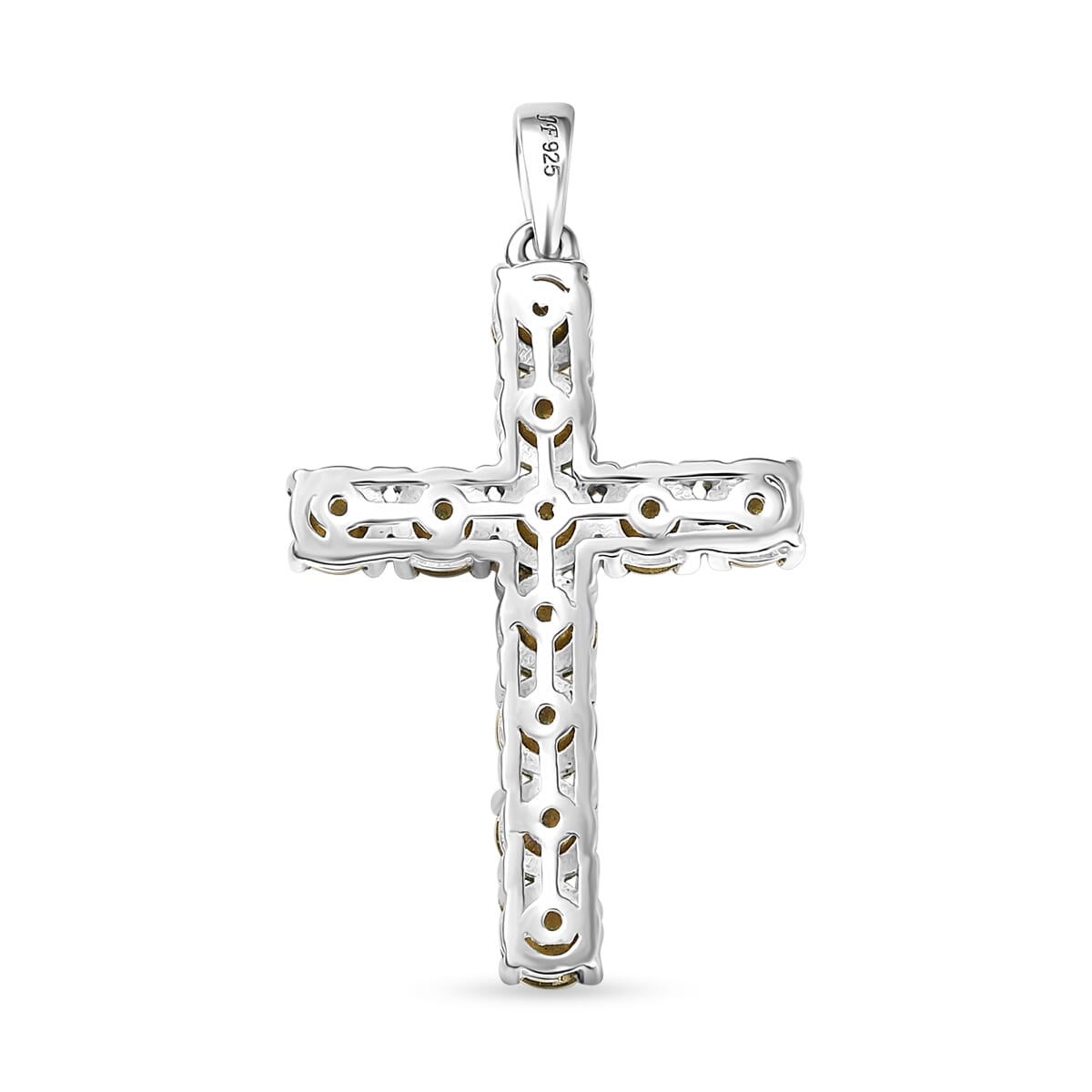 J Francis Embellished with Aurora Borealis Crystal by Swarovski Cross Pendant in Sterling Silver image number 4