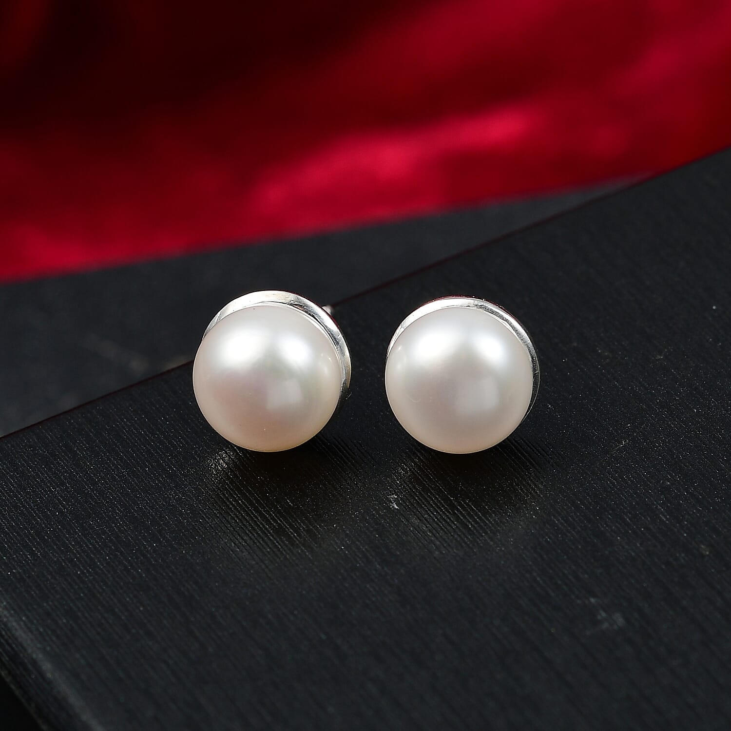 D'Joy Freshwater Pearl Stud Earrings in Sterling Silver