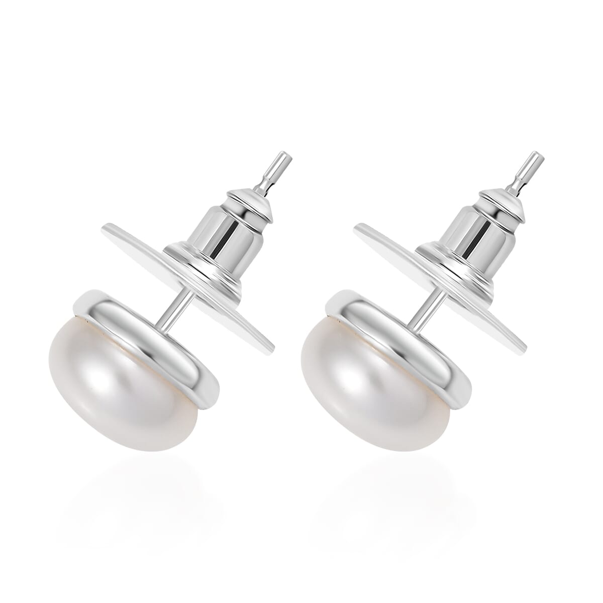 D'Joy Freshwater Pearl Stud Earrings in Sterling Silver image number 3