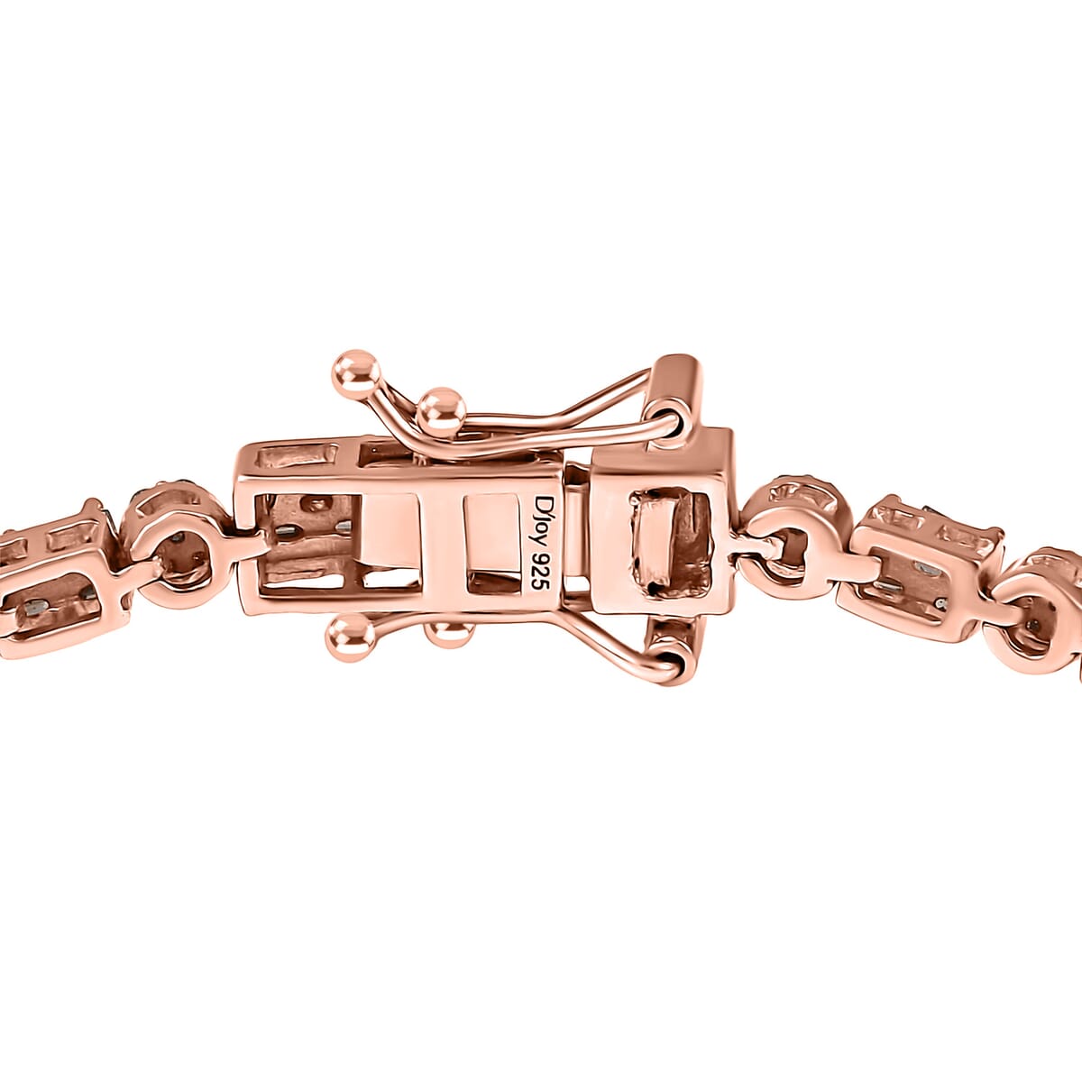 D'Joy Natural Champagne Diamond 2.50 ctw Art Deco Bracelet in 18K Vermeil Rose Gold Over Sterling Sil (7.25 In)  image number 3