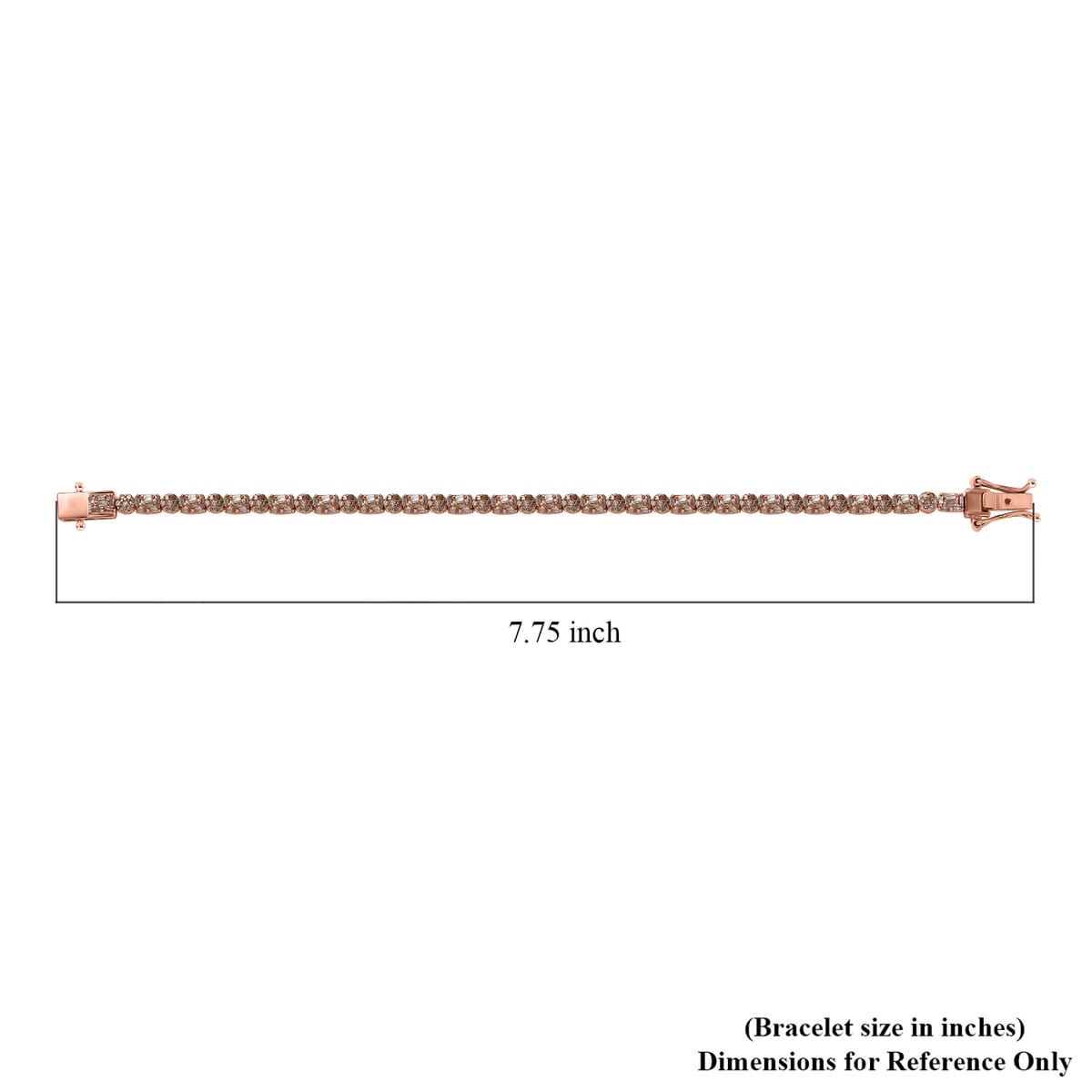 D'Joy Natural Champagne Diamond 2.50 ctw Art Deco Bracelet in 18K Vermeil Rose Gold Over Sterling Sil (7.25 In)  image number 4