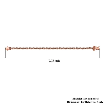 D'Joy Natural Champagne Diamo 2.50 ctw Art Deco Bracelet in 18K Vermeil Rose Gold Over Sterling Si (7.25 In)