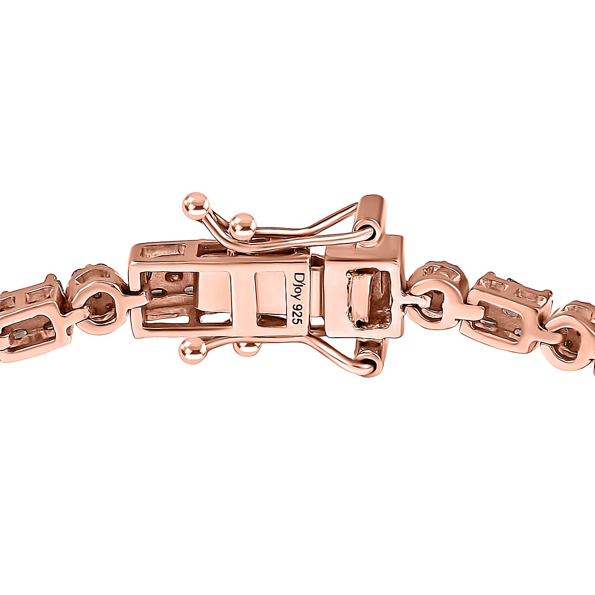 D'Joy Natural Champagne Diamond 2.50 ctw Art Deco Bracelet in 18K Vermeil Rose Gold Over Sterling Silver (8.00 In) image number 3