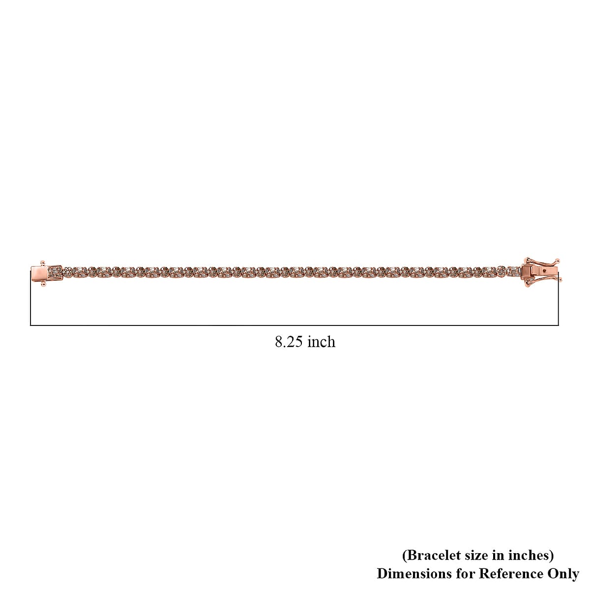 D'Joy Natural Champagne Diamond 2.50 ctw Art Deco Bracelet in 18K Vermeil Rose Gold Over Sterling Silver (8.00 In) image number 4