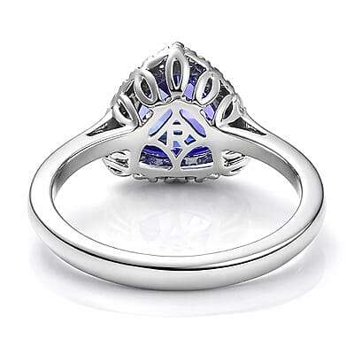 Gem Hunter Collection Certified & Appraised Rhapsody 950 Platinum AAAA Tanzanite, Diamond  (E-F, VS) Ring (Size 5.0) (Ship in 10 -15 Days) 4.03 ctw