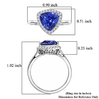 Gem Hunter Collection Certified & Appraised Rhapsody 950 Platinum AAAA Tanzanite, Diamond  (E-F, VS) Ring (Size 5.0) (Ship in 10 -15 Days) 4.03 ctw