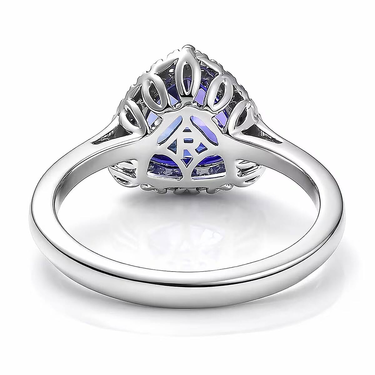 Certified & Appraised Rhapsody AAAA Tanzanite and Diamond E-F VS 4.03 ctw Ring in 950 Platinum (Size 6.0) image number 6