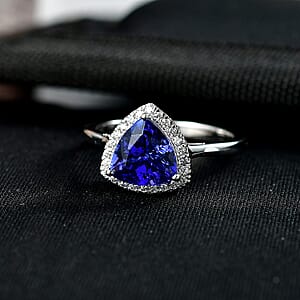 Gem Hunter Collection Certified & Appraised Rhapsody 950 Platinum AAAA Tanzanite, Diamond  (E-F, VS) Ring (Size 6.5) (Ship in 10 -15 Days) 4.03 ctw