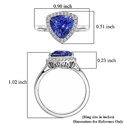 Certified & Appraised Rhapsody AAAA Tanzanite and Diamond E-F VS 4.03 ctw Ring in 950 Platinum (Size 8.0)