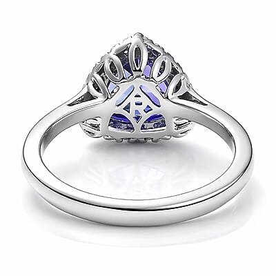 Certified & Appraised Rhapsody AAAA Tanzanite and Diamond E-F VS 4.03 ctw Ring in 950 Platinum (Size 8.0)