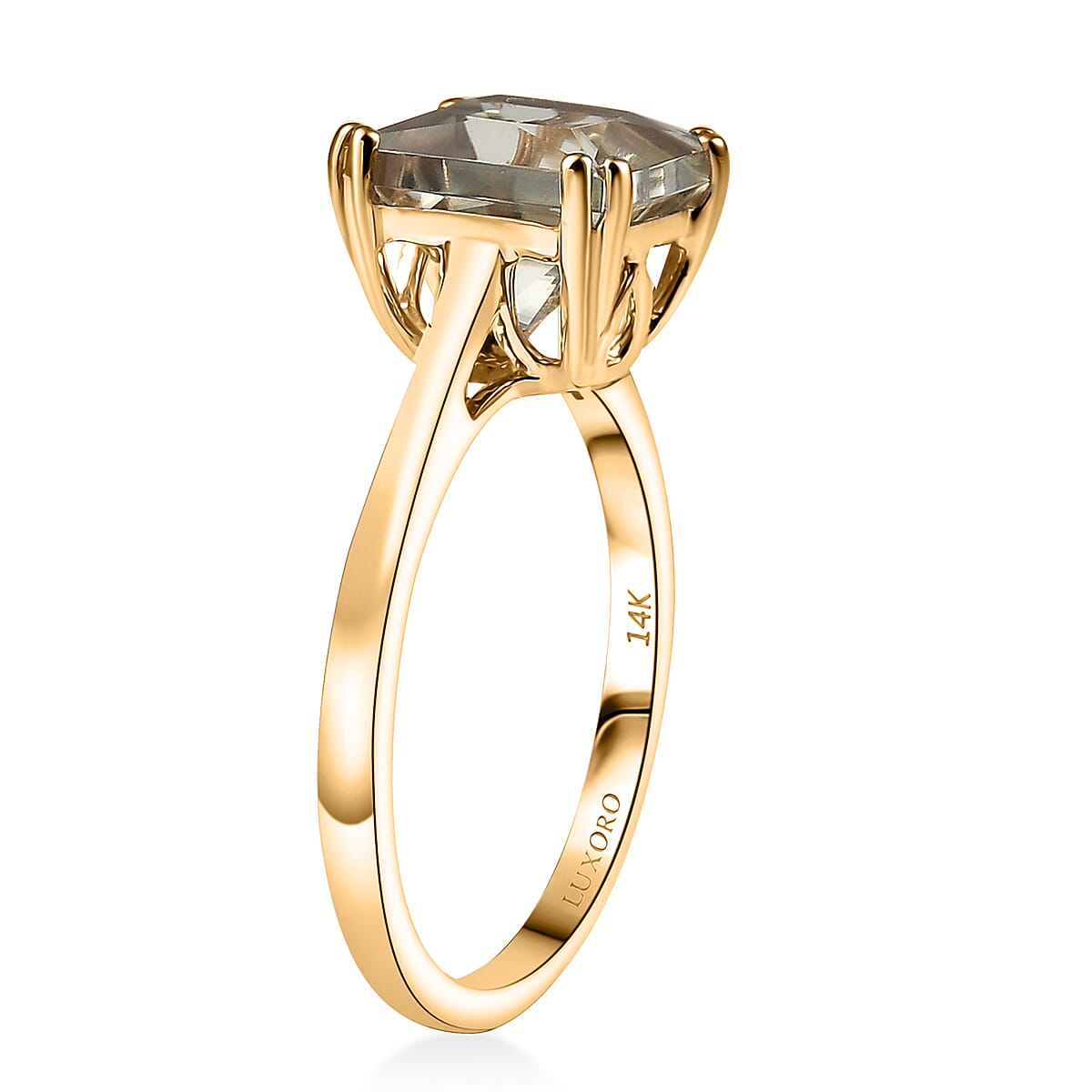 Certified & Appraised Luxoro AAA Turkizite 3.15 ctw Solitaire Ring in 14K Yellow Gold (Size 10.0) image number 3
