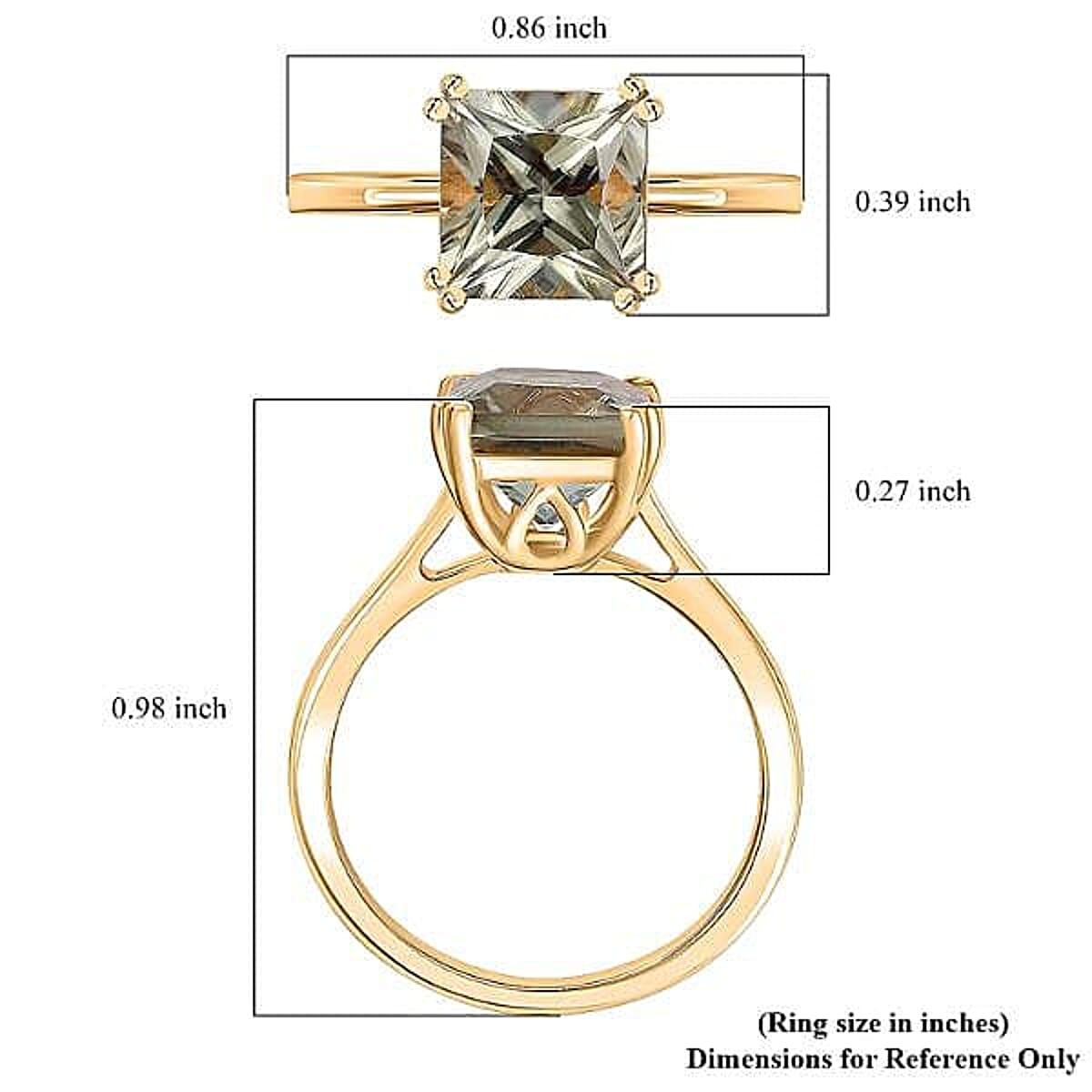Certified & Appraised Luxoro AAA Turkizite 3.15 ctw Solitaire Ring in 14K Yellow Gold (Size 10.0) image number 5