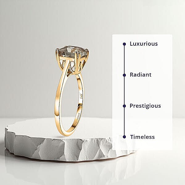 Certified & Appraised Luxoro 14K Yellow Gold AAA Turkizite Solitaire Ring (Size 5.0) 3.15 ctw