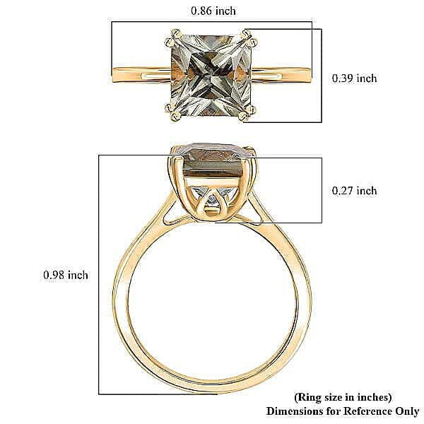 Certified & Appraised Luxoro 14K Yellow Gold AAA Turkizite Solitaire Ring (Size 5.0) 3.15 ctw