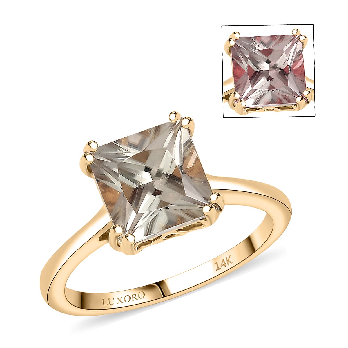 Certified & Appraised Luxoro AAA Turkizite 3.15 ctw Solitaire Ring in 14K Yellow Gold (Size 10.0) image number 0