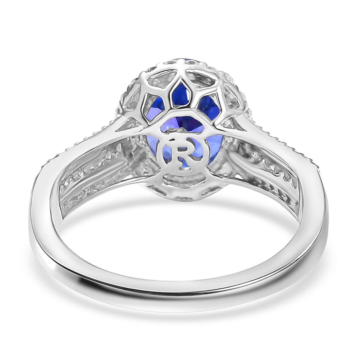 Certified & Appraised Rhapsody AAAA Tanzanite and E-F VS Diamond 4.10 ctw Ring in 950 Platinum (Size 9.0) 7.90 Grams image number 4