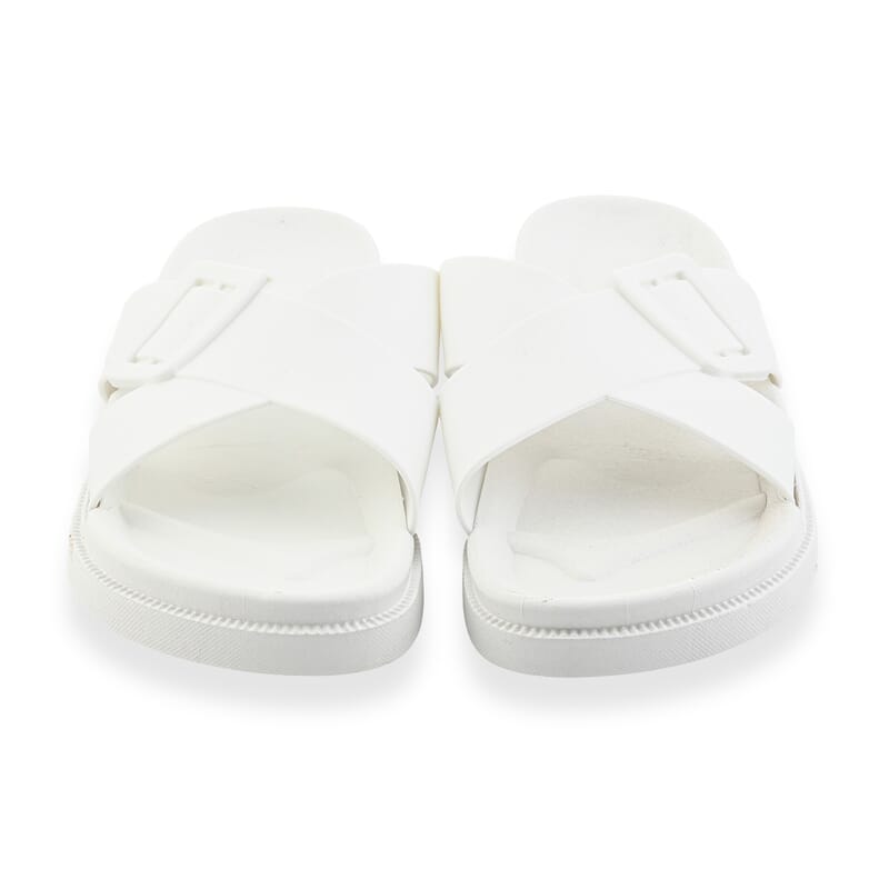 Women's White Cross Strap Sandal - S