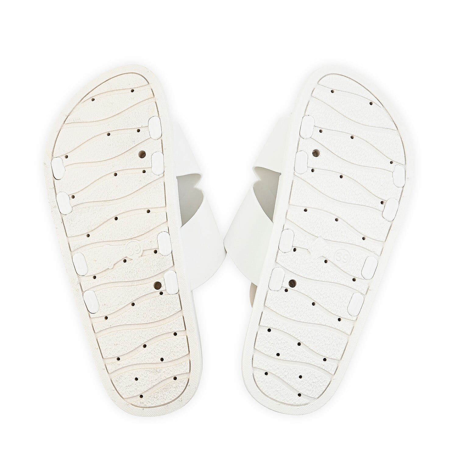 Women's White Cross Strap Sandal - S