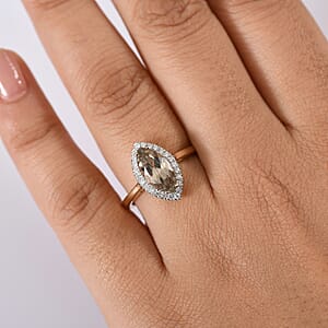 Certified & Appraised Luxoro AAA Turkizite and G-H I2 Diamond 2.40 ctw Ring in 14K Yellow Gold (Size 10.0)