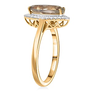 Certified & Appraised Luxoro AAA Turkizite and G-H I2 Diamond 2.40 ctw Ring in 14K Yellow Gold (Size 10.0)
