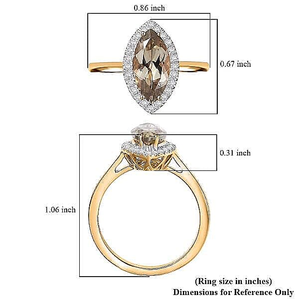 Certified & Appraised Luxoro 14K Yellow Gold AAA Turkizite, Diamond (G-H, I2) Ring (Size 5.0) 2.40 ctw