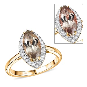 Certified & Appraised Luxoro AAA Turkizite and G-H I2 Diamond 2.40 ctw Ring in 14K Yellow Gold (Size 10.0)