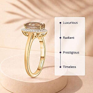 Certified & Appraised Luxoro AAA Turkizite and G-H I2 Diamond 2.40 ctw Ring in 14K Yellow Gold (Size 10.0)