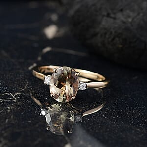 Certified & Appraised Luxoro AAA Turkizite and G-H I2 Diamond 2.32 ctw Ring in 14K Yellow Gold (Size 10.0)